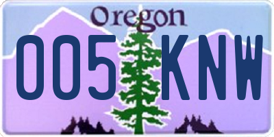 OR license plate 005KNW