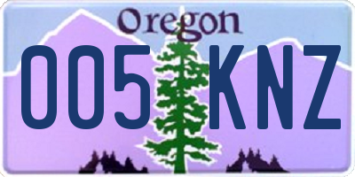 OR license plate 005KNZ