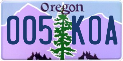 OR license plate 005KOA