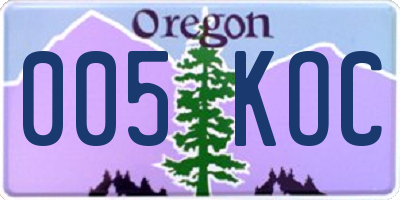 OR license plate 005KOC