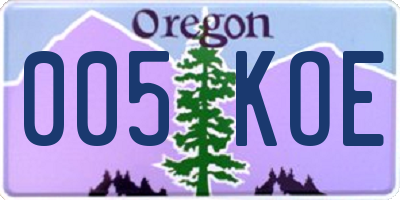 OR license plate 005KOE