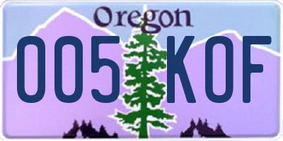 OR license plate 005KOF