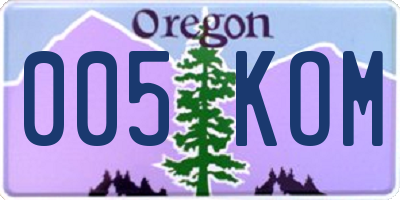 OR license plate 005KOM