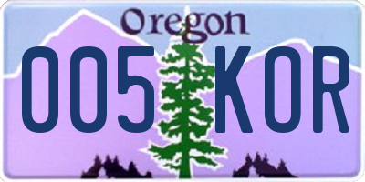 OR license plate 005KOR
