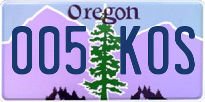 OR license plate 005KOS