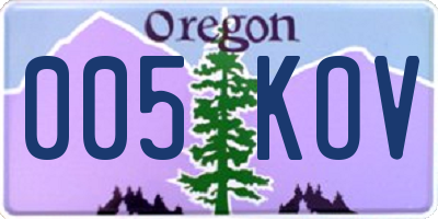 OR license plate 005KOV