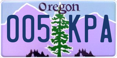 OR license plate 005KPA