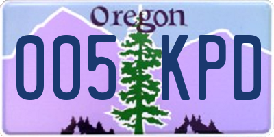 OR license plate 005KPD
