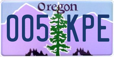 OR license plate 005KPE