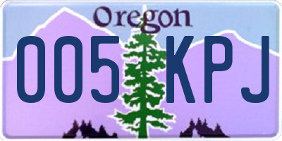 OR license plate 005KPJ