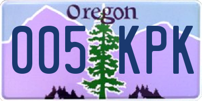 OR license plate 005KPK