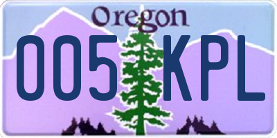 OR license plate 005KPL