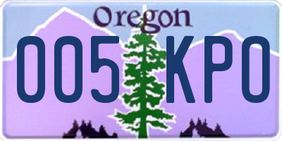 OR license plate 005KPO
