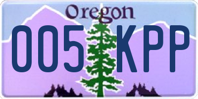 OR license plate 005KPP