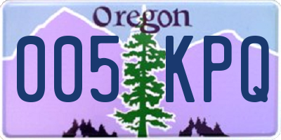 OR license plate 005KPQ