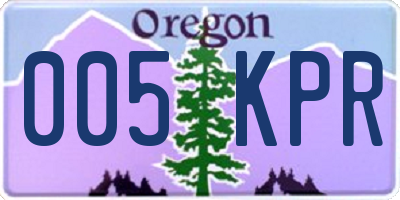 OR license plate 005KPR