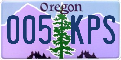 OR license plate 005KPS