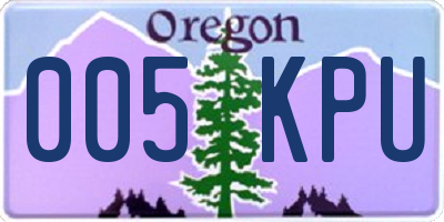 OR license plate 005KPU