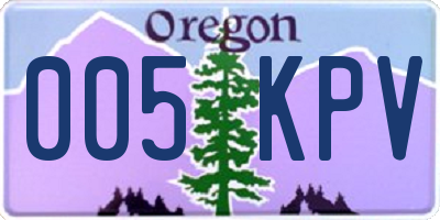 OR license plate 005KPV