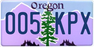 OR license plate 005KPX
