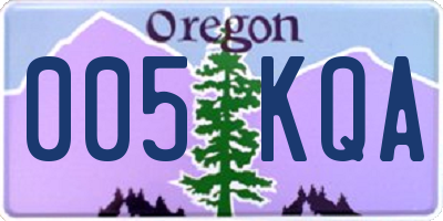 OR license plate 005KQA