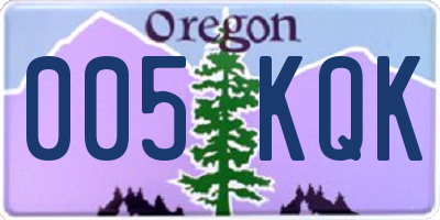 OR license plate 005KQK