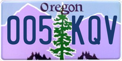 OR license plate 005KQV