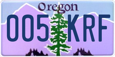 OR license plate 005KRF