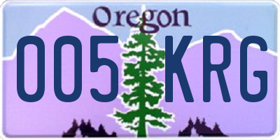 OR license plate 005KRG