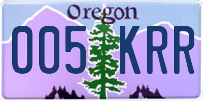 OR license plate 005KRR