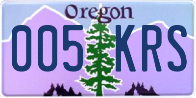 OR license plate 005KRS