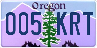 OR license plate 005KRT