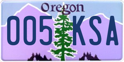 OR license plate 005KSA