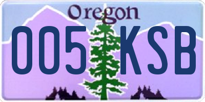 OR license plate 005KSB