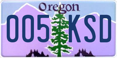 OR license plate 005KSD