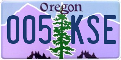 OR license plate 005KSE