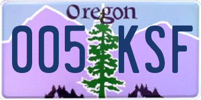 OR license plate 005KSF
