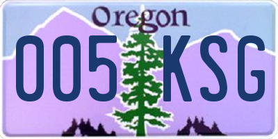 OR license plate 005KSG
