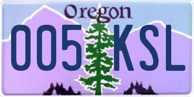 OR license plate 005KSL