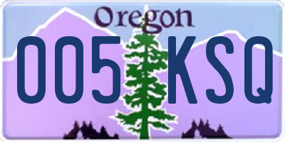 OR license plate 005KSQ