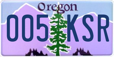 OR license plate 005KSR
