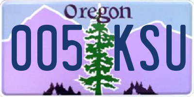 OR license plate 005KSU