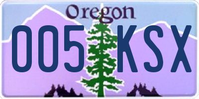 OR license plate 005KSX