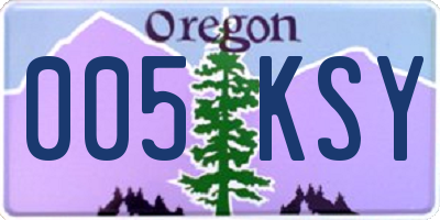 OR license plate 005KSY