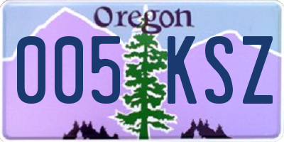 OR license plate 005KSZ