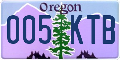 OR license plate 005KTB