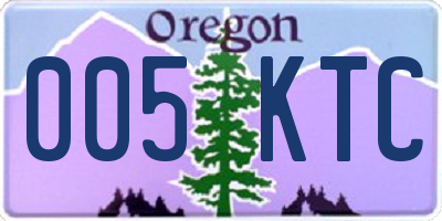OR license plate 005KTC