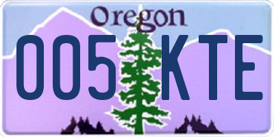 OR license plate 005KTE