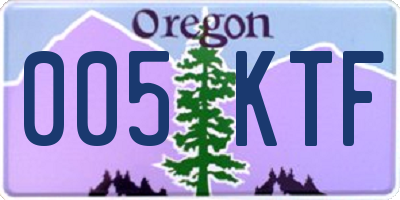 OR license plate 005KTF