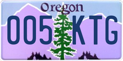 OR license plate 005KTG